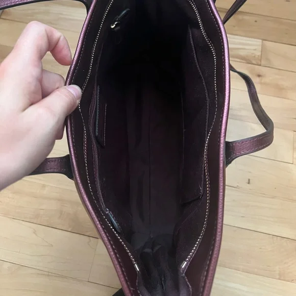 Coach Deep Burgundy Leather Tote - Picture 7 of 12
